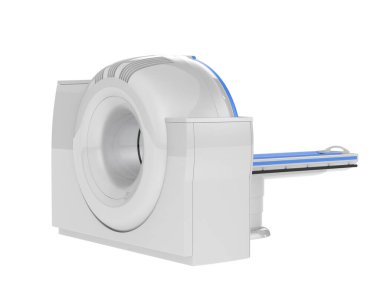 MRI tarayıcısı arka planda izole edildi. 3d görüntüleme - illüstrasyon