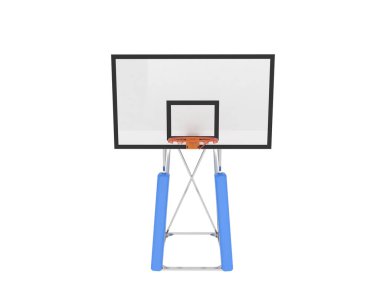 Basketbol potası beyaz arka planda izole edilmiş. 3d görüntüleme - illüstrasyon