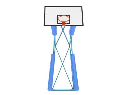Basketbol potası beyaz arka planda izole edilmiş. 3d görüntüleme - illüstrasyon