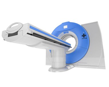 MRI tarayıcısı arka planda izole edildi. 3d görüntüleme - illüstrasyon