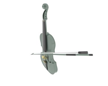 Beyaz arka planda keman. 3d görüntüleme - illüstrasyon