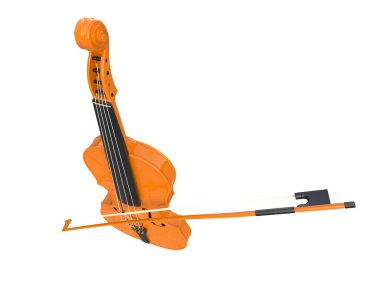 Beyaz arka planda keman. 3d görüntüleme - illüstrasyon