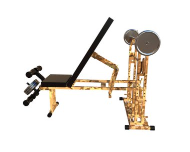 Spor aletleri arka planda izole edilmiş. 3d görüntüleme - illüstrasyon