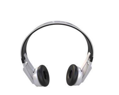 Kablosuz kulaklık arka planda izole edilmiş. 3d görüntüleme - illüstrasyon