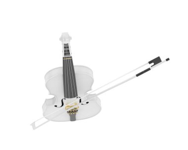 Beyaz arkaplanda keman izole 