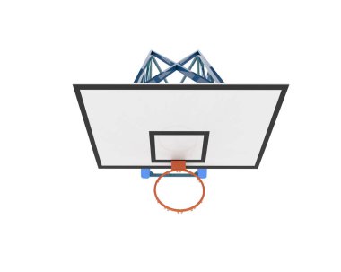 Basketbol potası beyaz arka planda izole edilmiş. 3d görüntüleme - illüstrasyon