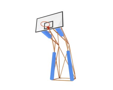 Basketbol potası beyaz arka planda izole edilmiş. 3d görüntüleme - illüstrasyon