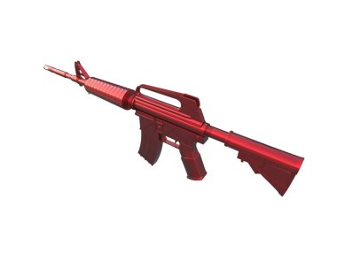 Beyaz arkaplanda saldırı tüfeği izole edildi