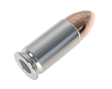 Mermi arka planda izole edilmiş. 3d görüntüleme - illüstrasyon