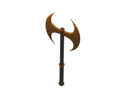 Beyaz arkaplanda balta izole edildi 