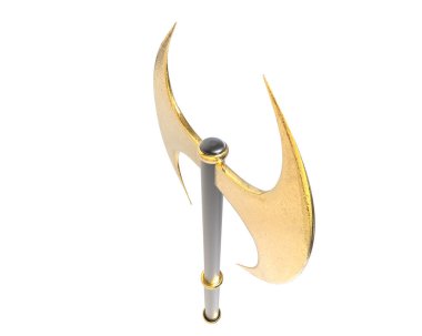 Beyaz arkaplanda balta izole edildi 