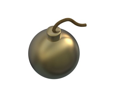 Beyaz arka plan üzerinde bomba 