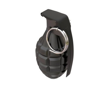 Beyaz arka plan üzerinde izole el bombası