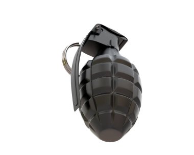 Beyaz arka plan üzerinde izole el bombası