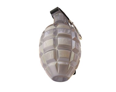 Beyaz arka plan üzerinde izole el bombası