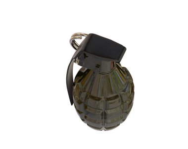 Beyaz arka plan üzerinde izole el bombası