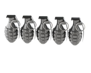 Beyaz arka plan üzerinde izole el bombası
