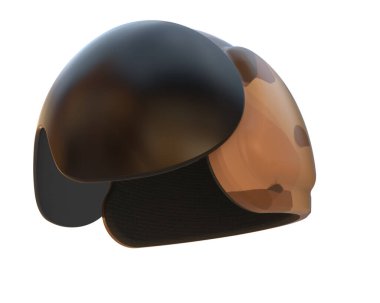 Beyaz arka planda izole edilmiş kask. 3d görüntüleme - illüstrasyon