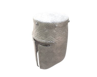 Arka planda izole edilmiş ortaçağ kaskı. 3d görüntüleme - illüstrasyon