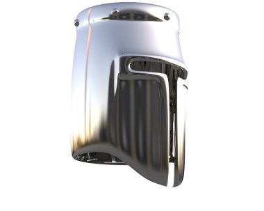 Arka planda izole edilmiş ortaçağ kaskı. 3d görüntüleme - illüstrasyon