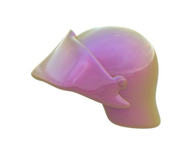 Arka planda izole edilmiş ortaçağ kaskı. 3d görüntüleme - illüstrasyon