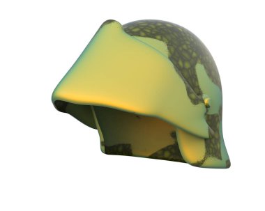 Arka planda izole edilmiş ortaçağ kaskı. 3d görüntüleme - illüstrasyon