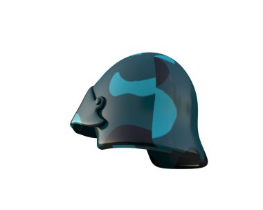 Arka planda izole edilmiş ortaçağ kaskı. 3d görüntüleme - illüstrasyon