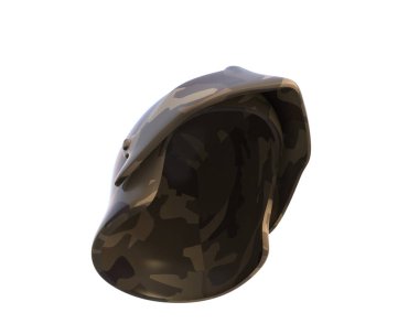 Arka planda izole edilmiş ortaçağ kaskı. 3d görüntüleme - illüstrasyon