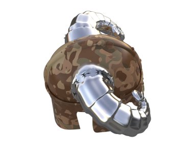 Arka planda izole edilmiş gladyatör kaskı. 3d görüntüleme - illüstrasyon