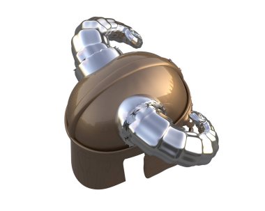 Arka planda izole edilmiş gladyatör kaskı. 3d görüntüleme - illüstrasyon