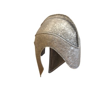 Beyaz arkaplanda Sparta miğferi