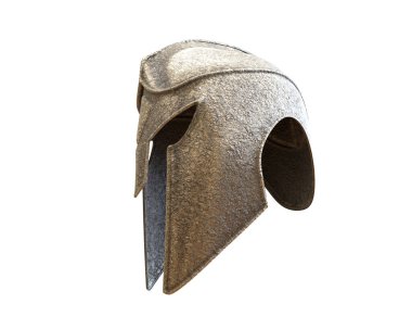 Beyaz arkaplanda Sparta miğferi