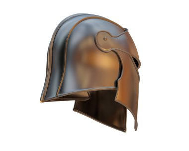 Şövalye miğferi arka planda. 3d görüntüleme - illüstrasyon