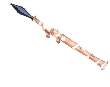 Bomba fırlatıcı arka planda izole edildi. 3d görüntüleme - illüstrasyon