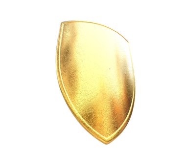 Beyaz arkaplanda kalkan izole edildi 