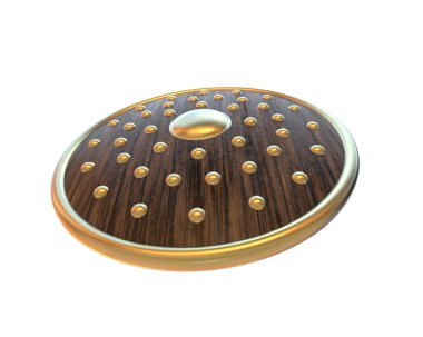 Beyaz arkaplanda kalkan izole edildi 