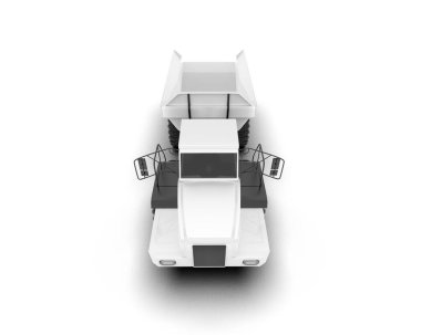 Beyaz arka planda izole edilmiş büyük bir kamyon. 3d görüntüleme - illüstrasyon                      