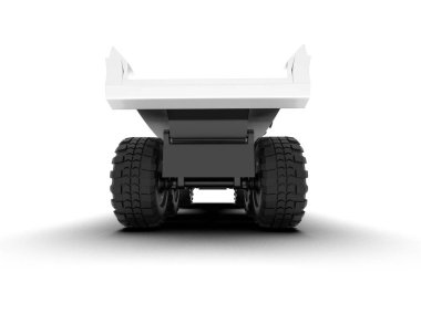 Beyaz arka planda izole edilmiş büyük bir kamyon. 3d görüntüleme - illüstrasyon                      