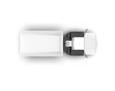 Beyaz arka planda izole edilmiş büyük bir kamyon. 3d görüntüleme - illüstrasyon                      