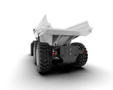 Beyaz arka planda izole edilmiş büyük bir kamyon. 3d görüntüleme - illüstrasyon                      