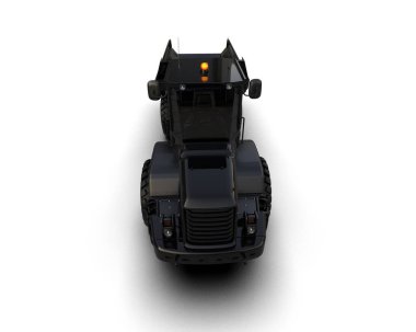 Beyaz arka planda izole edilmiş büyük bir kamyon. 3d görüntüleme - illüstrasyon                      