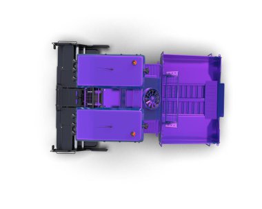  Beyaz arka planda izole edilmiş büyük saplı bir traktör. 3d illüstrasyon.