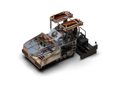 Buldozer arka planda izole edildi. 3d görüntüleme - illüstrasyon