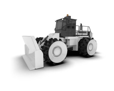 Buldozer arka planda izole edildi. 3d görüntüleme - illüstrasyon
