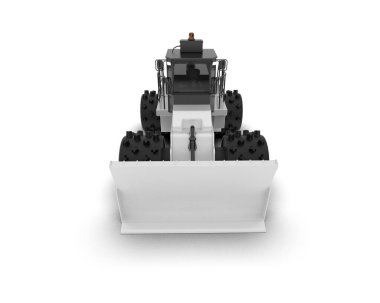Buldozer arka planda izole edildi. 3d görüntüleme - illüstrasyon