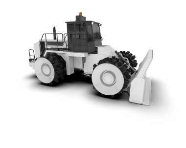 Buldozer arka planda izole edildi. 3d görüntüleme - illüstrasyon