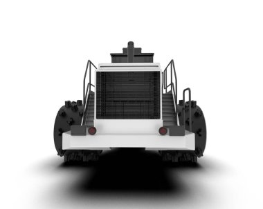 Buldozer arka planda izole edildi. 3d görüntüleme - illüstrasyon