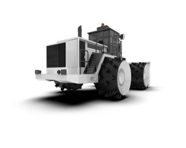 Buldozer arka planda izole edildi. 3d görüntüleme - illüstrasyon