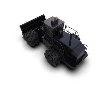 Buldozer arka planda izole edildi. 3d görüntüleme - illüstrasyon