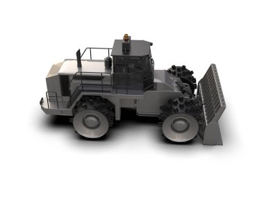 Buldozer arka planda izole edildi. 3d görüntüleme - illüstrasyon